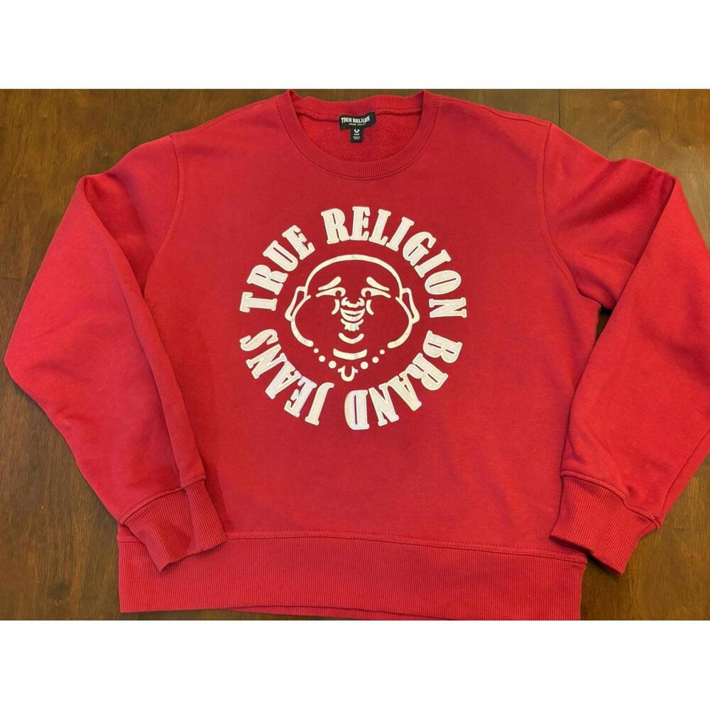 True Religion Women’s Medium Red Buddha Pullover NWOT